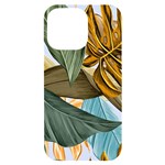 Monstera Palm Leaves Plants iPhone 14 Pro Max Black UV Print Case