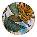 Monstera Palm Leaves Plants Round Glass Fridge Magnet (4 pack)