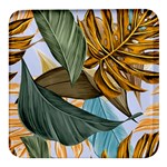 Monstera Palm Leaves Plants Square Glass Fridge Magnet (4 pack)