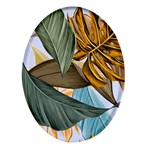 Monstera Palm Leaves Plants Oval Glass Fridge Magnet (4 pack)