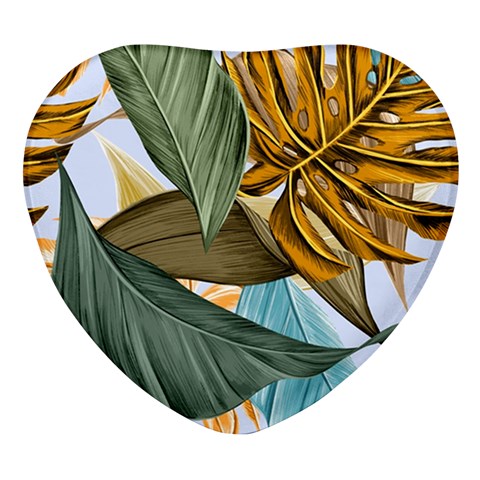 Monstera Palm Leaves Plants Heart Glass Fridge Magnet (4 pack) from ArtsNow.com Front