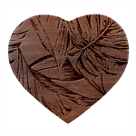 Monstera Palm Leaves Plants Heart Wood Jewelry Box