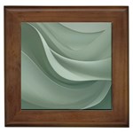 Silky Sage Abstract Elegant Print Design Framed Tile