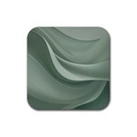 Silky Sage Abstract Elegant Print Design Rubber Coaster (Square)