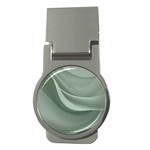 Silky Sage Abstract Elegant Print Design Money Clips (Round) 