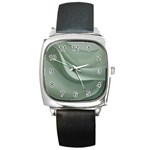 Silky Sage Abstract Elegant Print Design Square Metal Watch