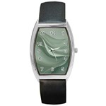 Silky Sage Abstract Elegant Print Design Barrel Style Metal Watch