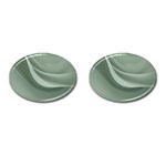 Silky Sage Abstract Elegant Print Design Cufflinks (Oval)