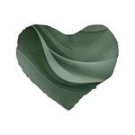 Silky Sage Abstract Elegant Print Design Standard 16  Premium Heart Shape Cushions