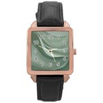 Silky Sage Abstract Elegant Print Design Rose Gold Leather Watch 