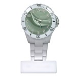 Silky Sage Abstract Elegant Print Design Plastic Nurses Watch