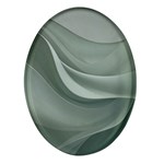 Silky Sage Abstract Elegant Print Design Oval Glass Fridge Magnet (4 pack)