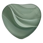 Silky Sage Abstract Elegant Print Design Heart Glass Fridge Magnet (4 pack)