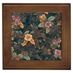 Floral Seamless Pattern Decorative Framed Tile