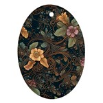 Floral Seamless Pattern Decorative Ornament (Oval)