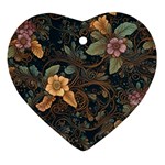 Floral Seamless Pattern Decorative Ornament (Heart)