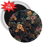 Floral Seamless Pattern Decorative 3  Magnets (10 pack) 