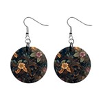 Floral Seamless Pattern Decorative Mini Button Earrings