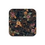 Floral Seamless Pattern Decorative Rubber Coaster (Square)