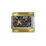 Floral Seamless Pattern Decorative Gold Trim Italian Charm (9mm)