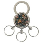 Floral Seamless Pattern Decorative 3-Ring Key Chain