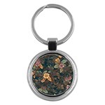 Floral Seamless Pattern Decorative Key Chain (Round)