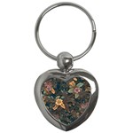 Floral Seamless Pattern Decorative Key Chain (Heart)