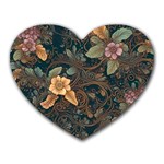 Floral Seamless Pattern Decorative Heart Mousepad