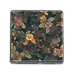 Floral Seamless Pattern Decorative Memory Card Reader (Square 5 Slot)