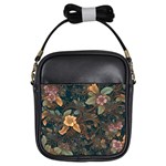 Floral Seamless Pattern Decorative Girls Sling Bag