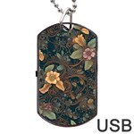 Floral Seamless Pattern Decorative Dog Tag USB Flash (Two Sides)