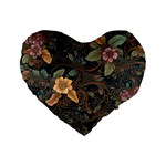 Floral Seamless Pattern Decorative Standard 16  Premium Heart Shape Cushions