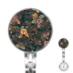 Floral Seamless Pattern Decorative Stainless Steel Nurses Watch