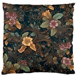 Floral Seamless Pattern Decorative Standard Premium Plush Fleece Cushion Case (Two Sides)