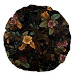 Floral Seamless Pattern Decorative Large 18  Premium Flano Round Cushions