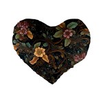 Floral Seamless Pattern Decorative Standard 16  Premium Flano Heart Shape Cushions