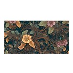 Floral Seamless Pattern Decorative Satin Wrap 35  x 70 