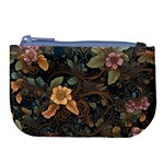 Floral Seamless Pattern Decorative Large Coin Purse