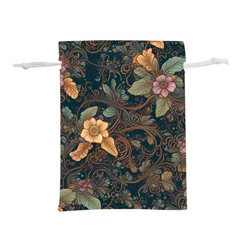 Floral Seamless Pattern Decorative Lightweight Drawstring Pouch (S) from ArtsNow.com Front