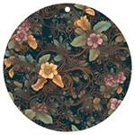 Floral Seamless Pattern Decorative UV Print Acrylic Ornament Round