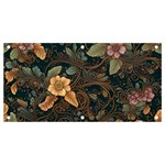 Floral Seamless Pattern Decorative Banner and Sign 4  x 2 