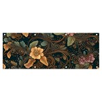 Floral Seamless Pattern Decorative Banner and Sign 8  x 3 