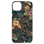 Floral Seamless Pattern Decorative iPhone 14 Plus Black UV Print Case