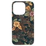 Floral Seamless Pattern Decorative iPhone 14 Pro Black UV Print Case