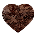 Floral Seamless Pattern Decorative Heart Wood Jewelry Box