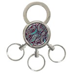 Seamless Pattern Paisley Decorative 3-Ring Key Chain