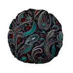 Seamless Pattern Paisley Decorative Standard 15  Premium Flano Round Cushions