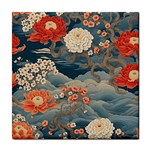 Seamless Pattern Chinoiserie Flowers Tile Coaster