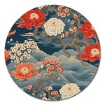 Seamless Pattern Chinoiserie Flowers Magnet 5  (Round)