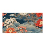 Seamless Pattern Chinoiserie Flowers Satin Wrap 35  x 70 